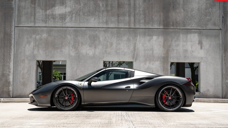Ferrari 488 Spider | Grifio Silverstone Opaco | on ANRKY AN34 | Satin Black