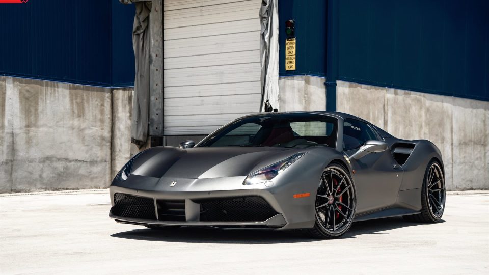 Ferrari 488 Spider | Grifio Silverstone Opaco | on ANRKY AN34 | Satin Black