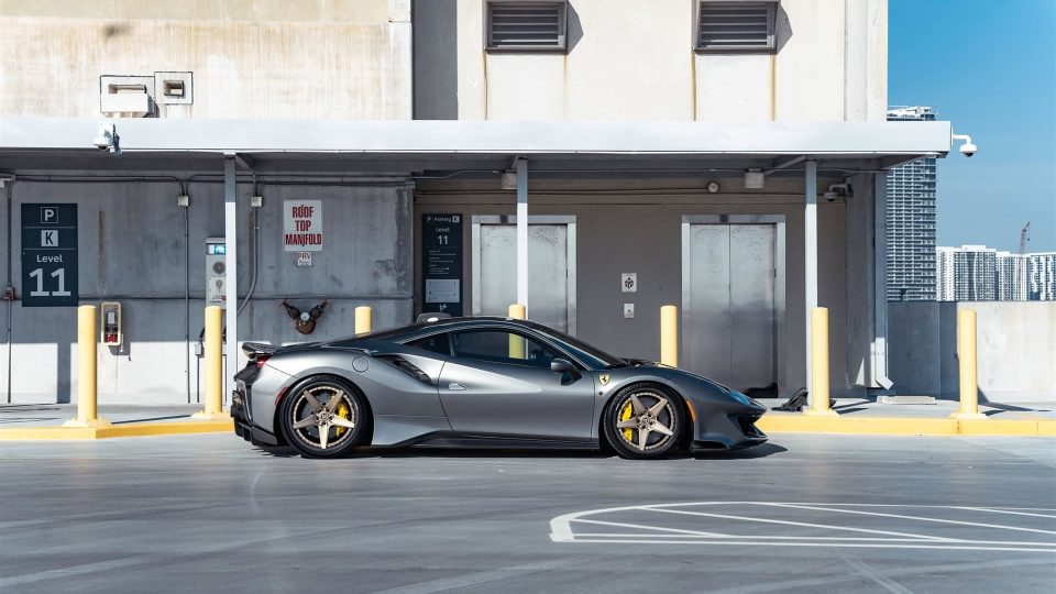 Ferrari 488 Pista | Grigio Silverstone | on ANRKY RS5.3C | Satin Brushed Champagne
