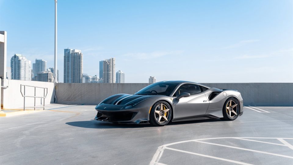 Ferrari 488 Pista | Grigio Silverstone | on ANRKY RS5.3C | Satin Brushed Champagne