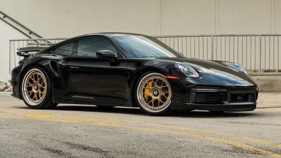 Porsche 992 Turbo S | Black | on ANRKY JDX-314 | Satin Mirror Polished Champagne