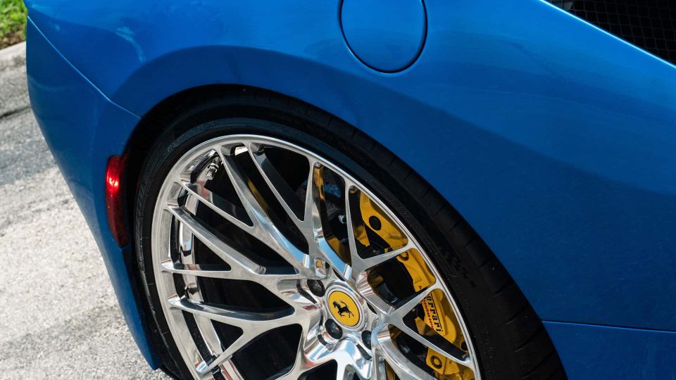 Ferrari F8 | Blue Corza | on HRE 520M | Polished Clear