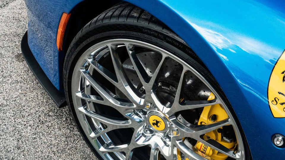 Ferrari F8 | Blue Corza | on HRE 520M | Polished Clear