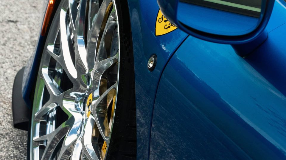 Ferrari F8 | Blue Corza | on HRE 520M | Polished Clear