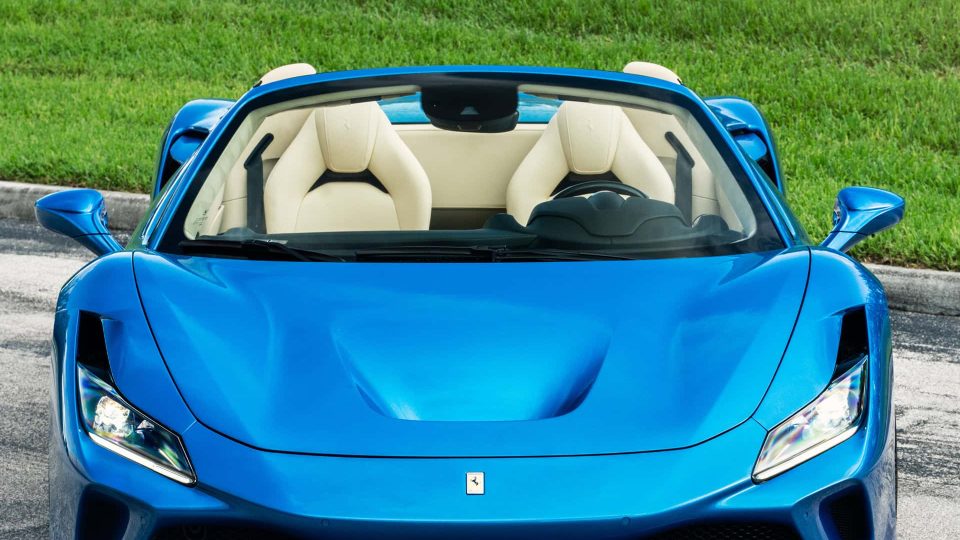 Ferrari F8 | Blue Corza | on HRE 520M | Polished Clear