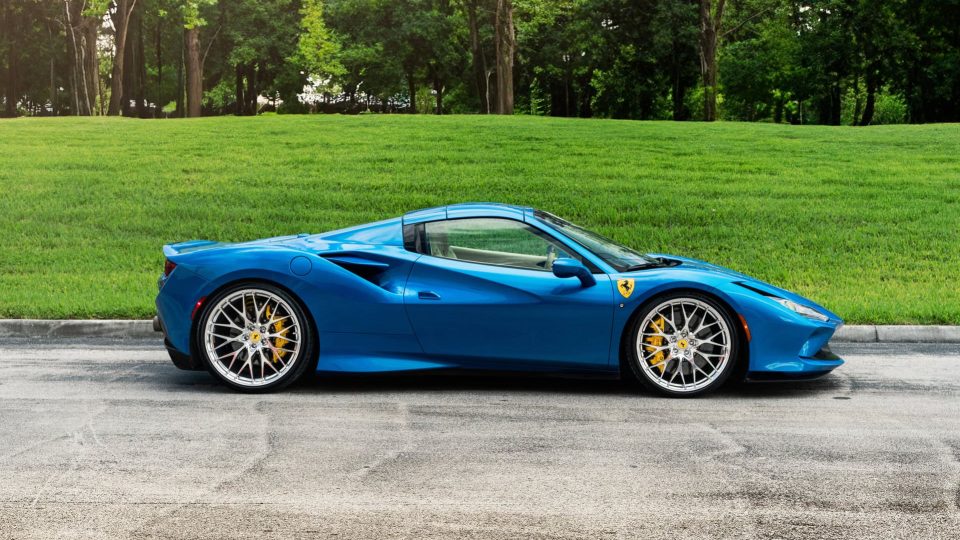 Ferrari F8 | Blue Corza | on HRE 520M | Polished Clear