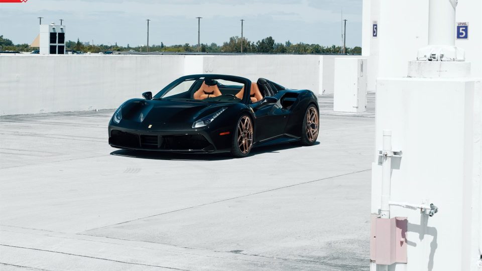 Ferrari 488 Spider | Nero | on ANRKY S1-X4 | Polished Bronze