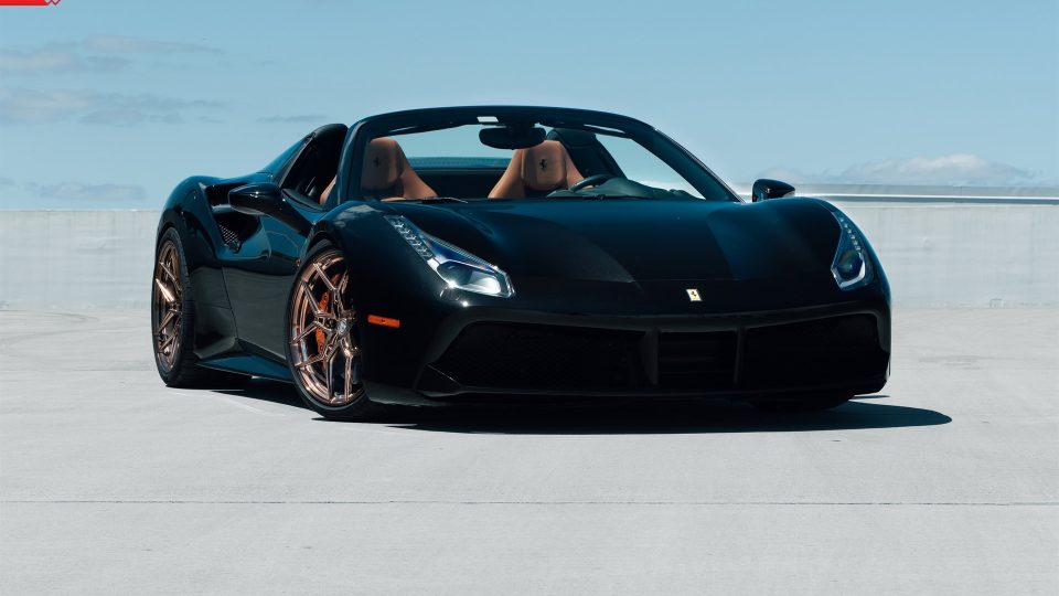 Ferrari 488 Spider | Nero | on ANRKY S1-X4 | Polished Bronze