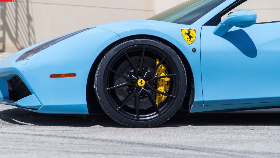 FERRARI 488 SPIDER | Azzuro La Plata | on ANRKY AN12 | Satin Black