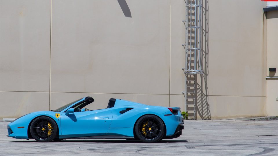 FERRARI 488 SPIDER | Azzuro La Plata | on ANRKY AN12 | Satin Black
