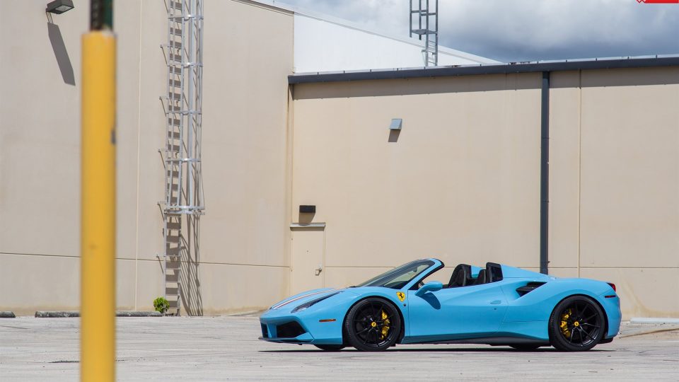 FERRARI 488 SPIDER | Azzuro La Plata | on ANRKY AN12 | Satin Black