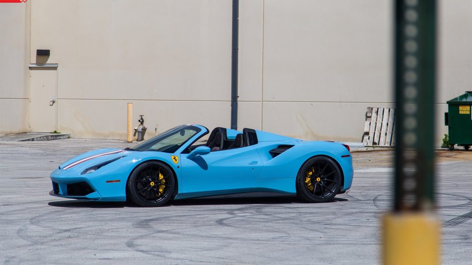 FERRARI 488 SPIDER | Azzuro La Plata | on ANRKY AN12 | Satin Black