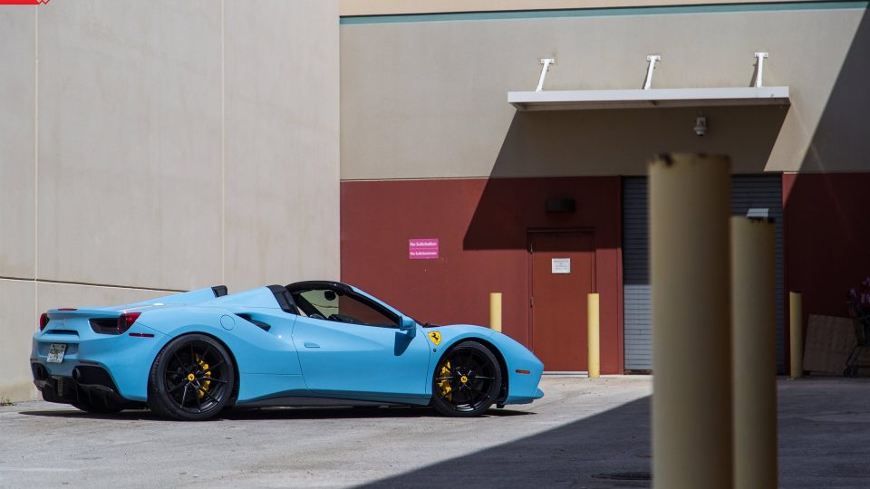 FERRARI 488 SPIDER | Azzuro La Plata | on ANRKY AN12 | Satin Black