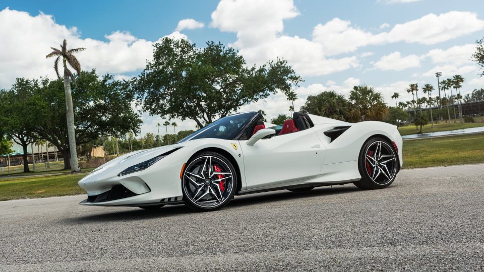 Ferrari F8 Spider | Bianco Avus | ANRKY S3-X1 | Two-Tone: Brushed Clear Face + Gloss Black Windows