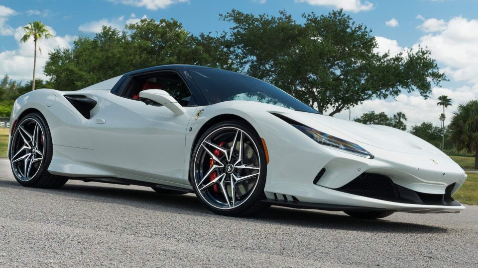 Ferrari F8 Spider | Bianco Avus | ANRKY S3-X1 | Two-Tone: Brushed Clear Face + Gloss Black Windows