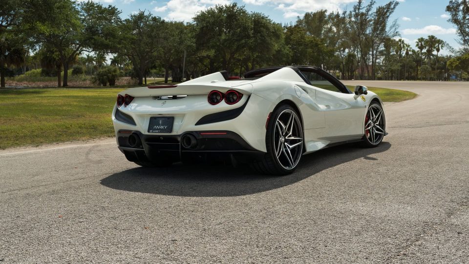 Ferrari F8 Spider | Bianco Avus | ANRKY S3-X1 | Two-Tone: Brushed Clear Face + Gloss Black Windows