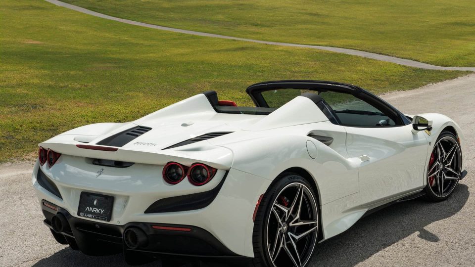 Ferrari F8 Spider | Bianco Avus | ANRKY S3-X1 | Two-Tone: Brushed Clear Face + Gloss Black Windows