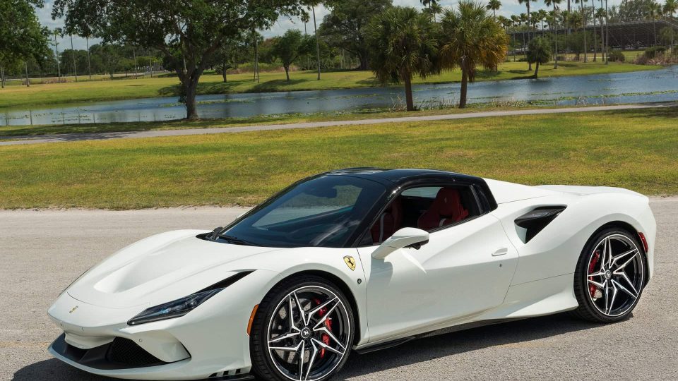 Ferrari F8 Spider | Bianco Avus | ANRKY S3-X1 | Two-Tone: Brushed Clear Face + Gloss Black Windows