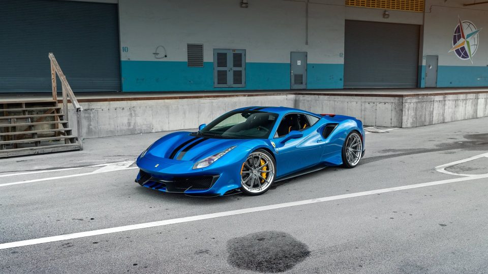 Ferrari 488 Pista | Blu Corza | on HRE S104SC | Frozen Dark Clear