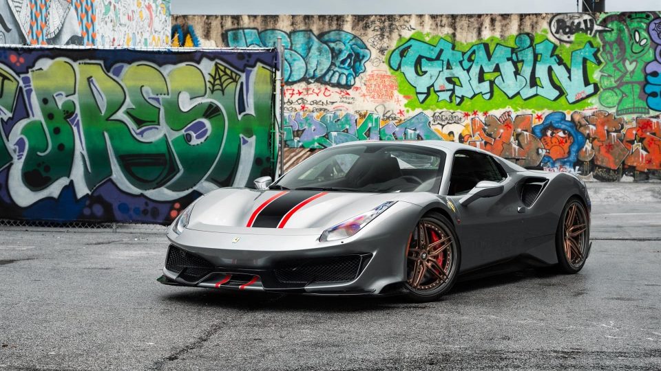 Ferrari 488 Pista Spider | Grigio Silverstone | on HRE S107SC | Frozen Polished Bronze