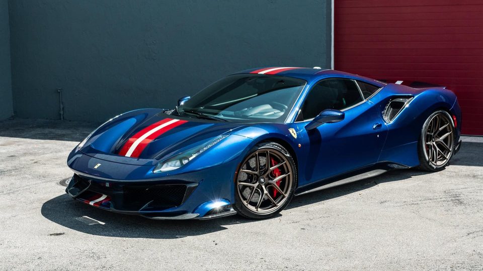 Ferrari 488 Pista | TDF Blue | on HRE R101LW | Santin Bronze