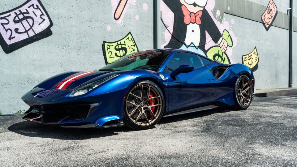 Ferrari 488 Pista | TDF Blue | on HRE R101LW | Santin Bronze