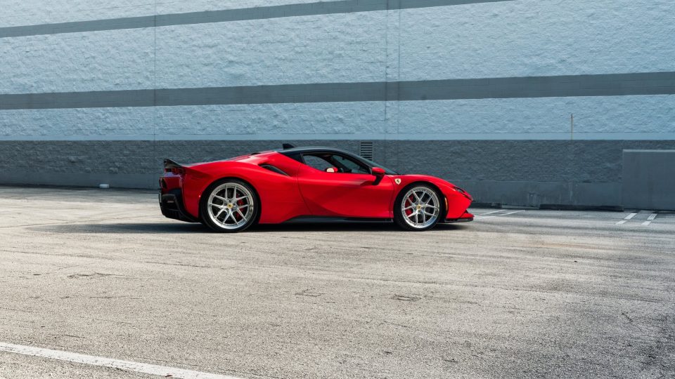 Ferrari SF90 | Rosso Corza | on HRE S101SC | Brushed Clear
