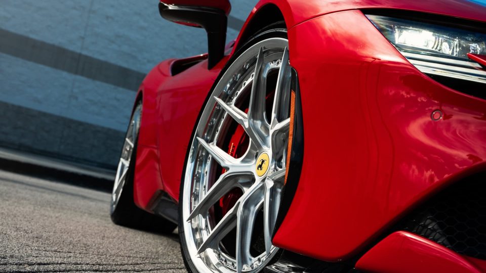 Ferrari SF90 | Rosso Corza | on HRE S101SC | Brushed Clear