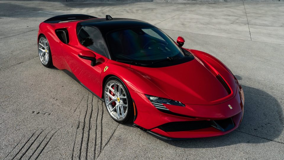 Ferrari SF90 | Rosso Corza | on HRE S101SC | Brushed Clear
