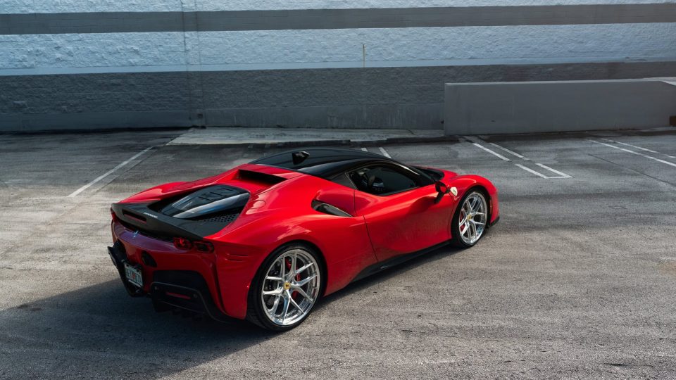 Ferrari SF90 | Rosso Corza | on HRE S101SC | Brushed Clear