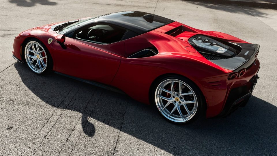Ferrari SF90 | Rosso Corza | on HRE S101SC | Brushed Clear