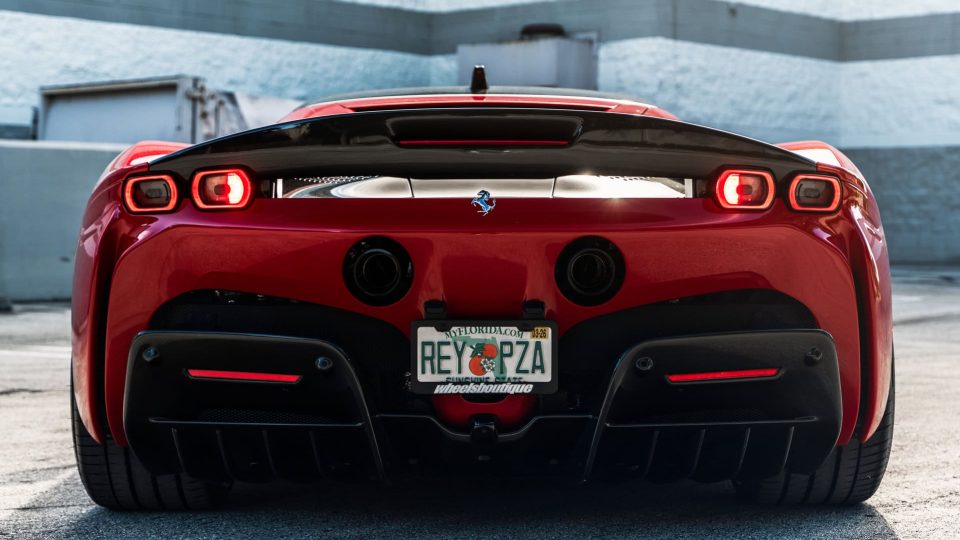 Ferrari SF90 | Rosso Corza | on HRE S101SC | Brushed Clear