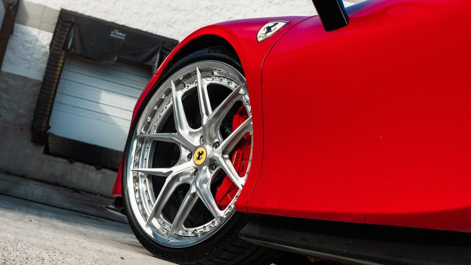 Ferrari SF90 | Rosso Corza | on HRE S101SC | Brushed Clear