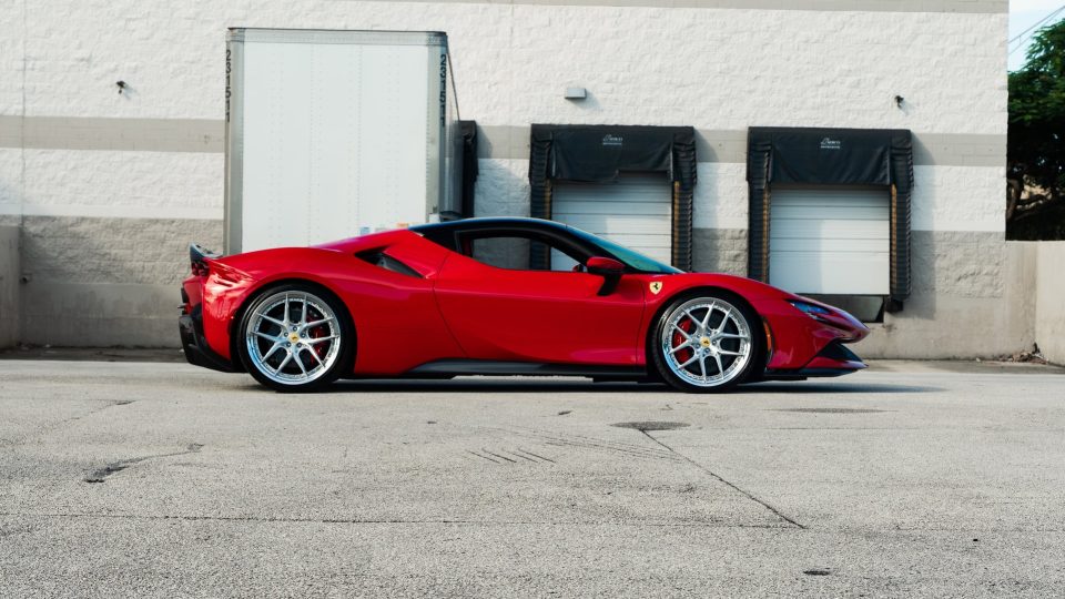 Ferrari SF90 | Rosso Corza | on HRE S101SC | Brushed Clear