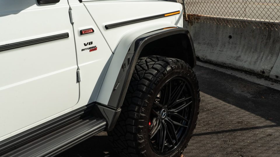 Mercedes Benz AMG G63 4×4 Squared | Polar White | on 1886 XR004 Wheels | Satin Black