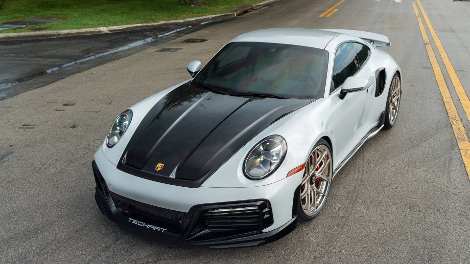 Porsche 992 Turbo S | Ice Gray Metallic| on HRE S101SC | Satin White Gold