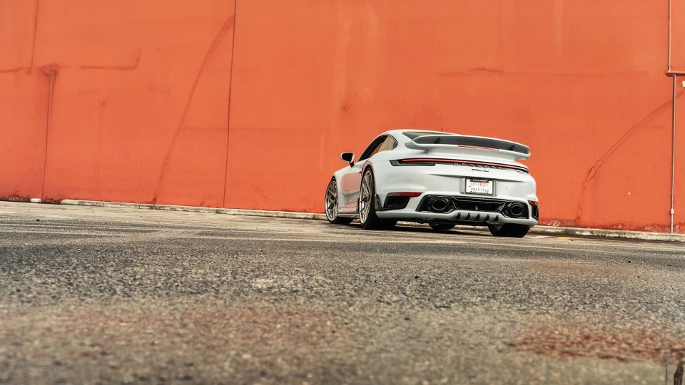 Porsche 992 Turbo S | Ice Gray Metallic| on HRE S101SC | Satin White Gold