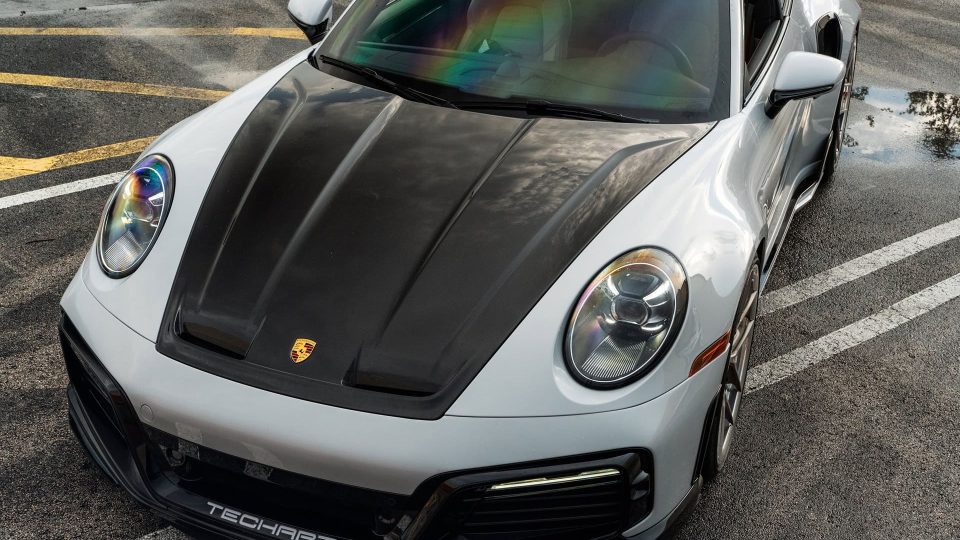 Porsche 992 Turbo S | Ice Gray Metallic| on HRE S101SC | Satin White Gold