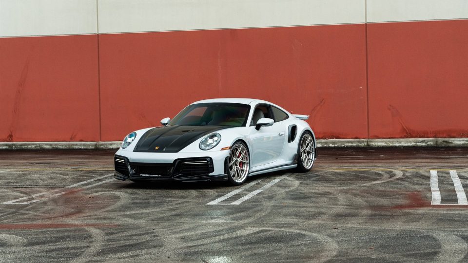 Porsche 992 Turbo S | Ice Gray Metallic| on HRE S101SC | Satin White Gold