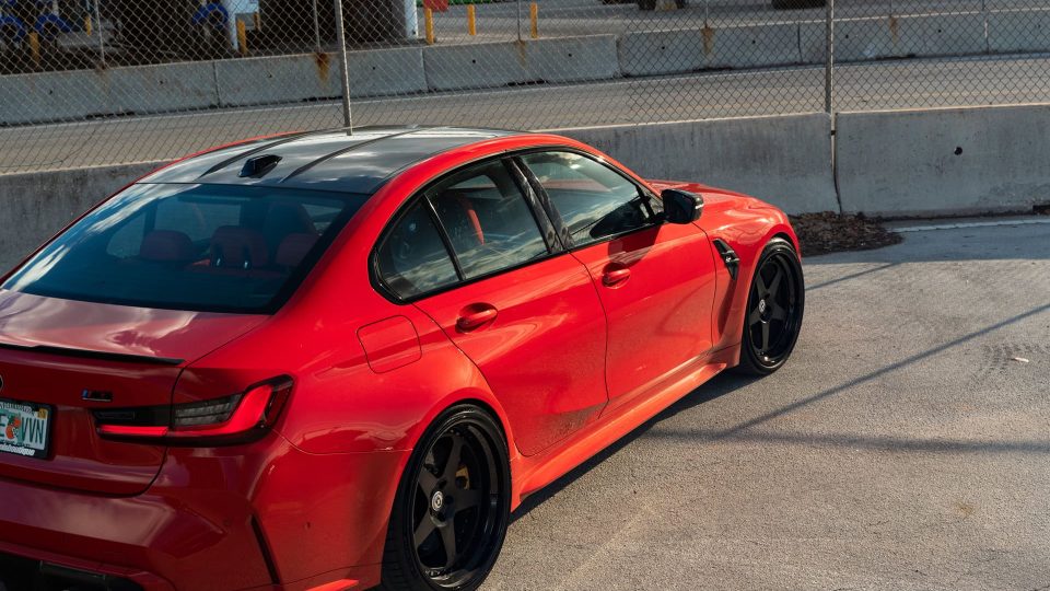 BMW G80 M3 | Toronto Red | on HRE Classic 305 | Satin Black