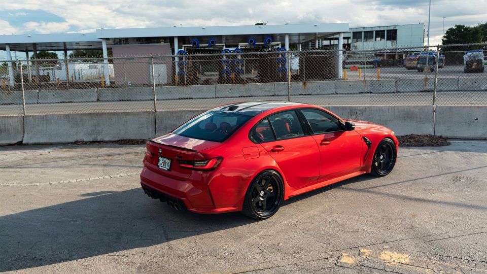 BMW G80 M3 | Toronto Red | on HRE Classic 305 | Satin Black