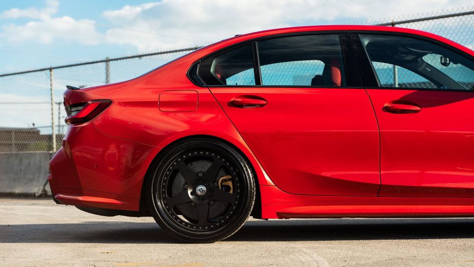 BMW G80 M3 | Toronto Red | on HRE Classic 305 | Satin Black
