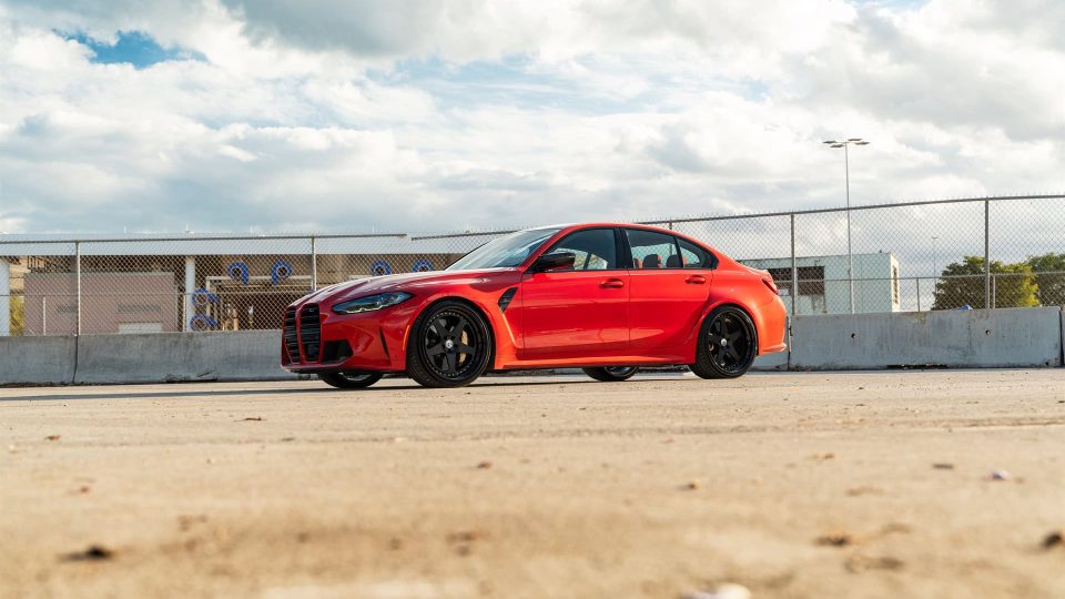 BMW G80 M3 | Toronto Red | on HRE Classic 305 | Satin Black