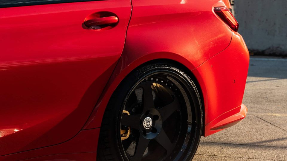 BMW G80 M3 | Toronto Red | on HRE Classic 305 | Satin Black