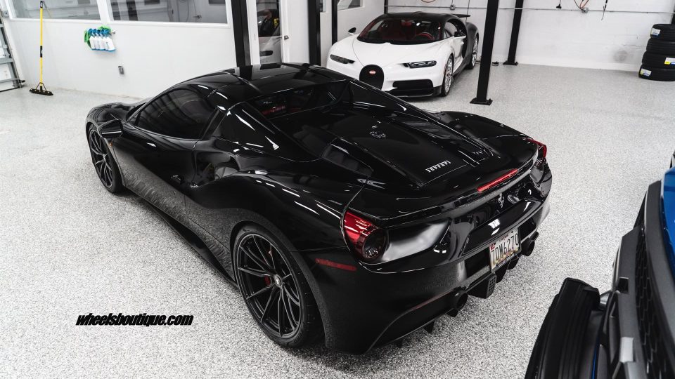 Ferrari 488 Spider | Nero | HRE P104SC | Satin Black