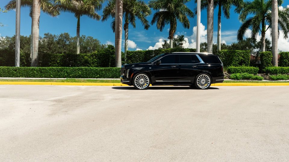 Cadillac Escalade | Black Raven | on ANRKY RF-182 | Brushed Face + Mirror Polished Windows
