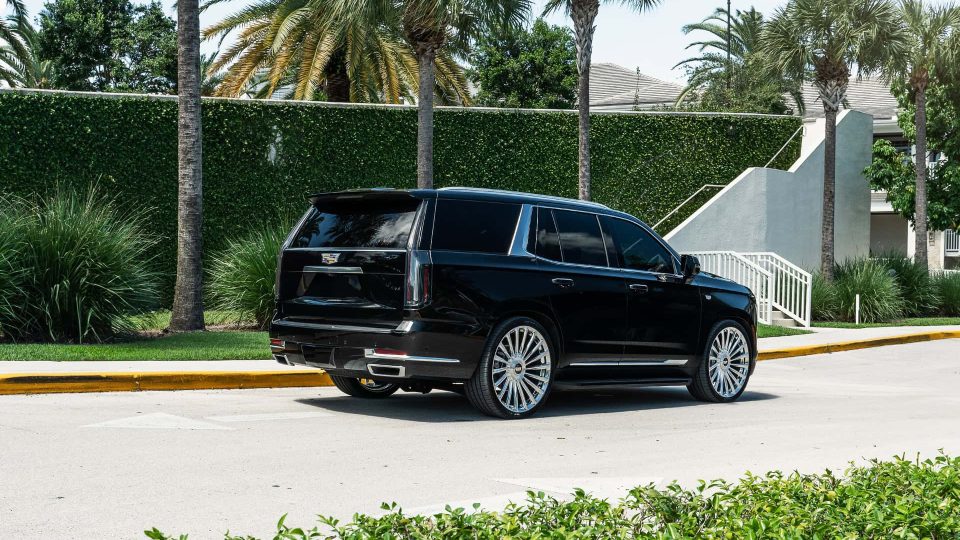 Cadillac Escalade | Black Raven | on ANRKY RF-182 | Brushed Face + Mirror Polished Windows