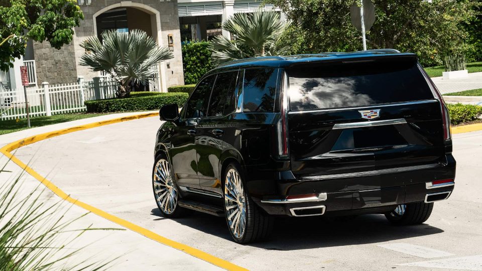 Cadillac Escalade | Black Raven | on ANRKY RF-182 | Brushed Face + Mirror Polished Windows