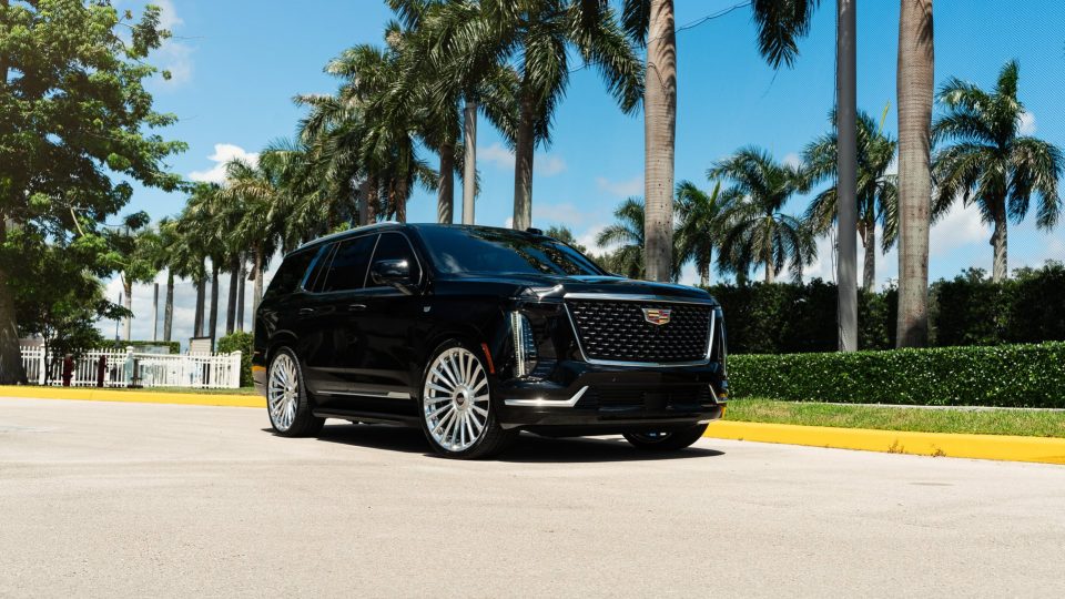 Cadillac Escalade | Black Raven | on ANRKY RF-182 | Brushed Face + Mirror Polished Windows