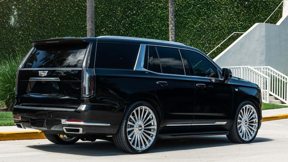 Cadillac Escalade | Black Raven | on ANRKY RF-182 | Brushed Face + Mirror Polished Windows